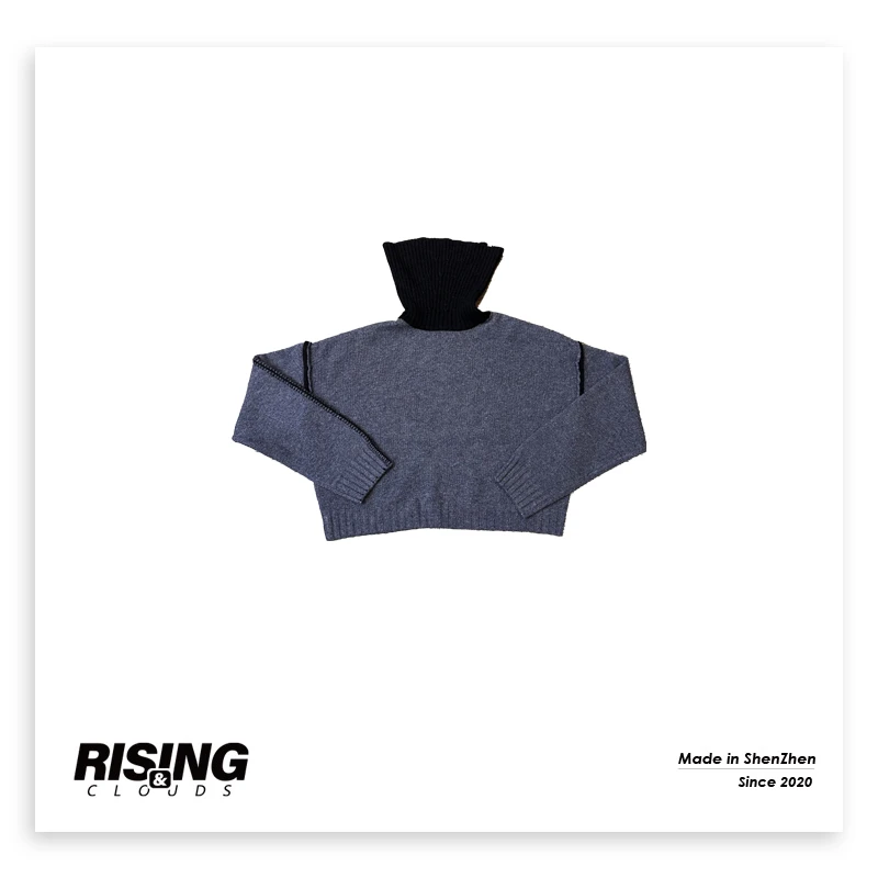 【小法】夏天深圳热力感长袖高领纯色毛衣100412GT