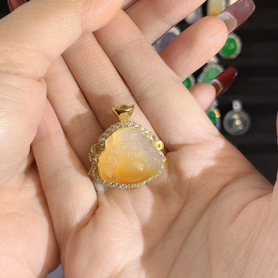 玛瑙/玉髓颈饰银S925镶嵌