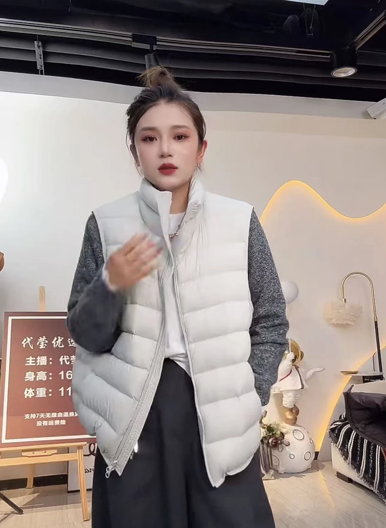 【代莹优选】2510 黄色排骨羽绒马甲女新款韩版小个子宽松外套