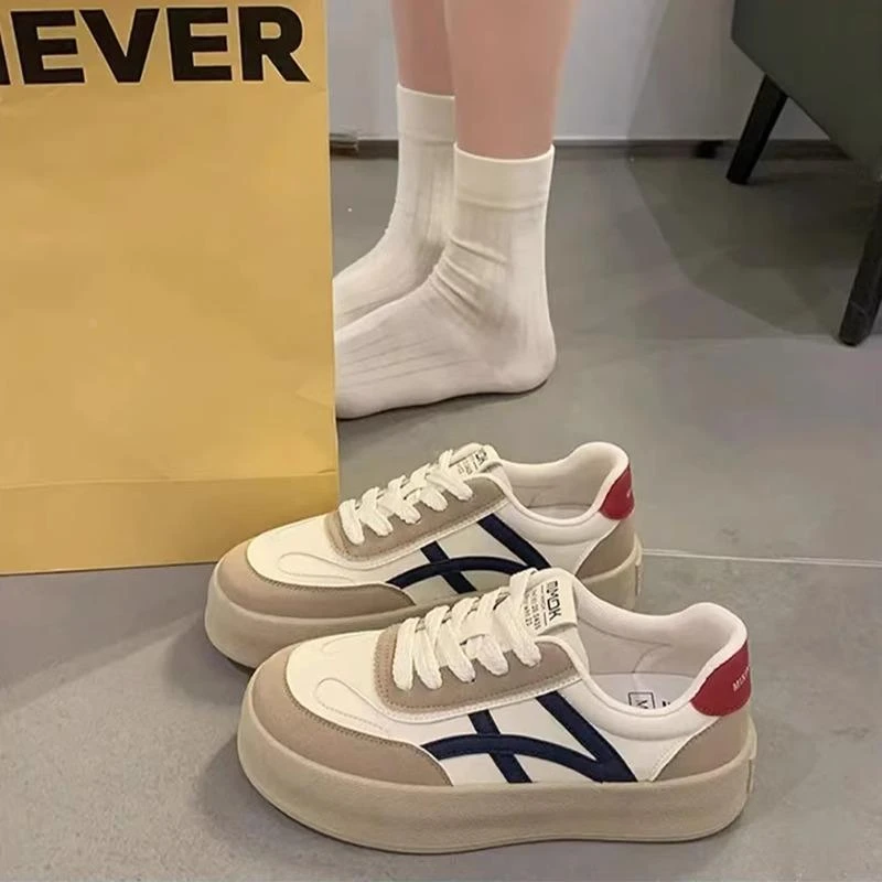 【万达撤柜】阿甘休闲板鞋女春秋百搭厚底爆款女鞋2025新款复古港