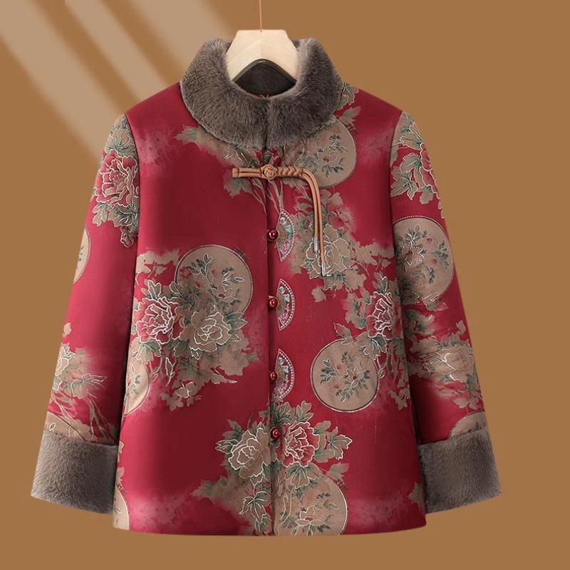 【日常新中式】老年妈妈冬装外套奶奶加绒加厚棉衣老人太太唐装棉袄