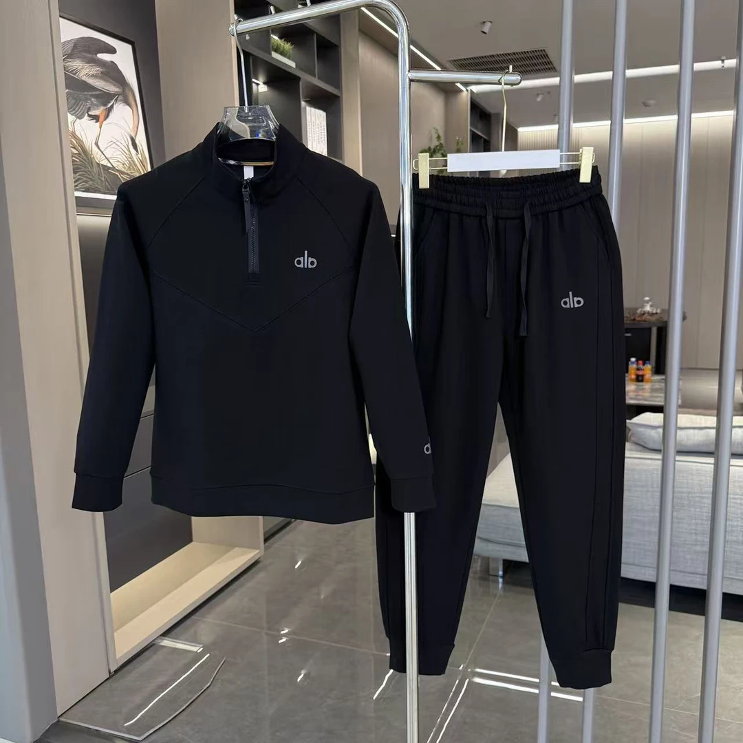 秋冬新款休闲套装男士立领拉链卫衣长裤两件套宽松显瘦百搭运动装