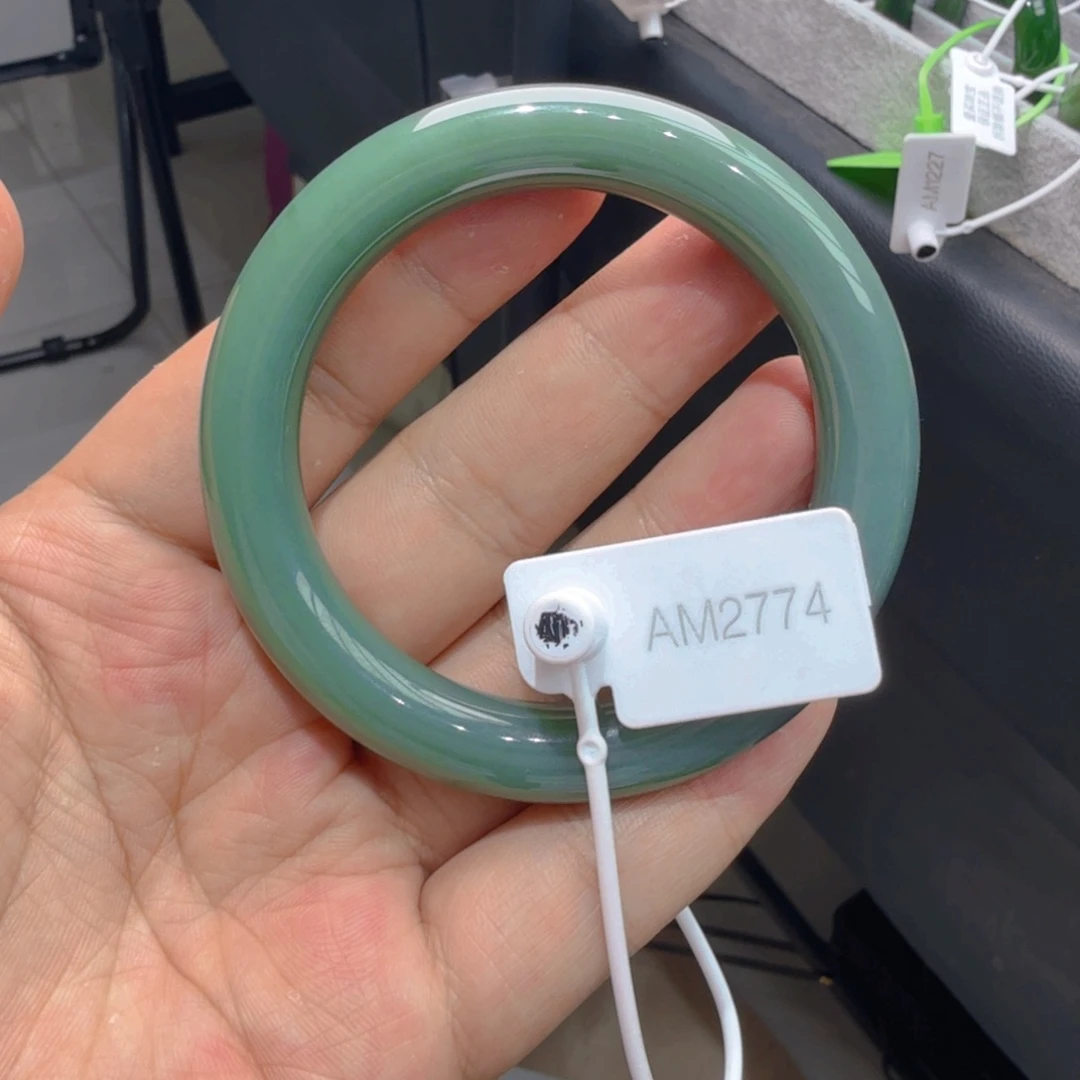 和田玉（碧玉）手镯未镶嵌57.5