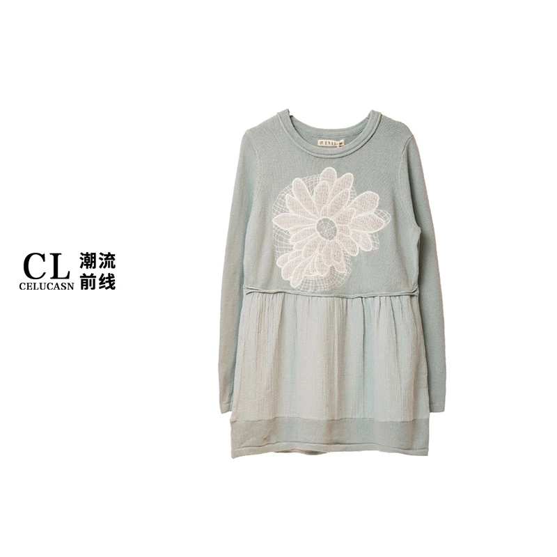 E5VB6556#花朵刺绣提花毛衣外套女休闲百搭软糯打底毛衣针织衫