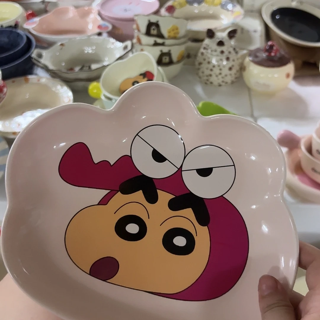 搪瓷微瑕粉色小新盘一个