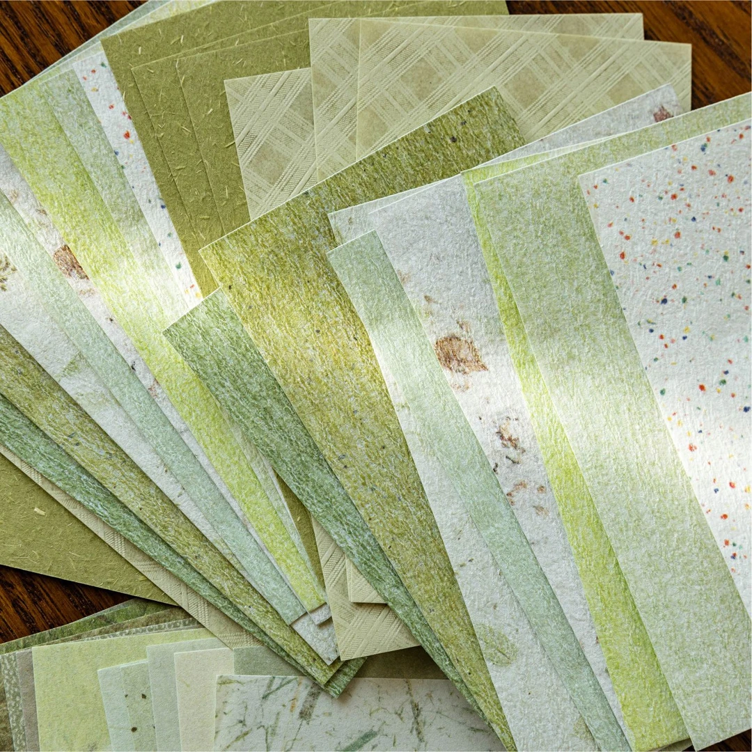 50张纸间温柔特种纸素材纸无粘性复古文艺痛包可撕手帐M5内页便签