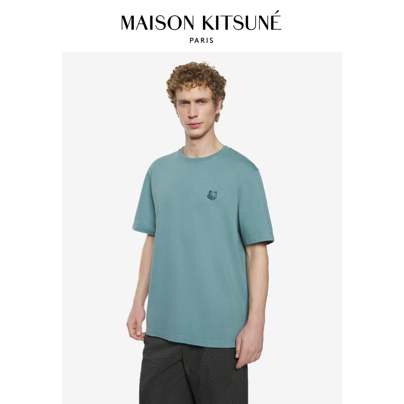 【早春新品】Maison Kitsune男女同款大胆玩色狐狸刺绣T恤衫