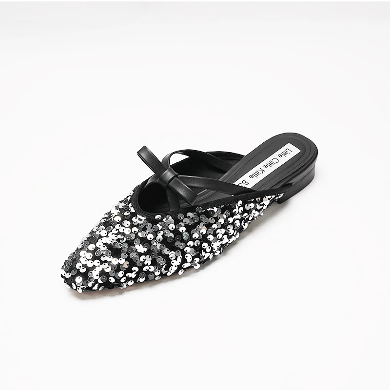 凉拖气质半拖时尚休闲百搭平底尖头鞋子007209