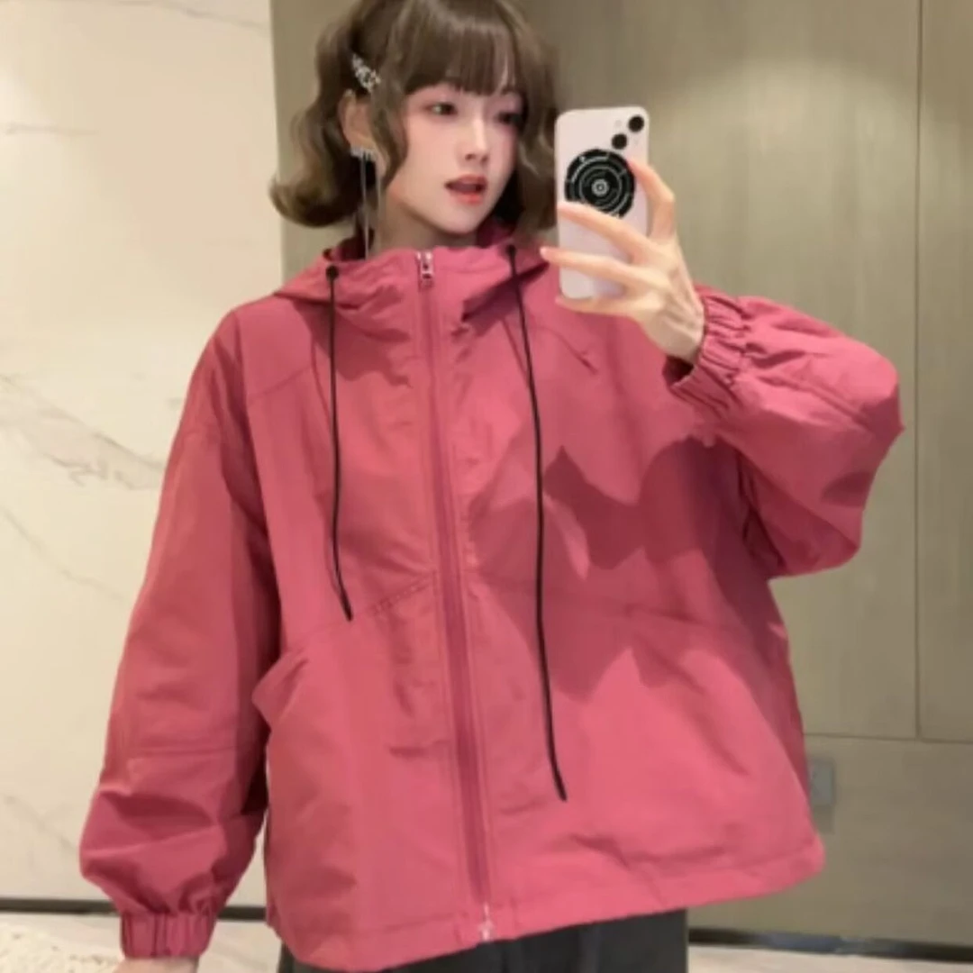 小个子短款冲锋衣外套女新款2025春秋装流行爆款韩系宽松休闲上衣