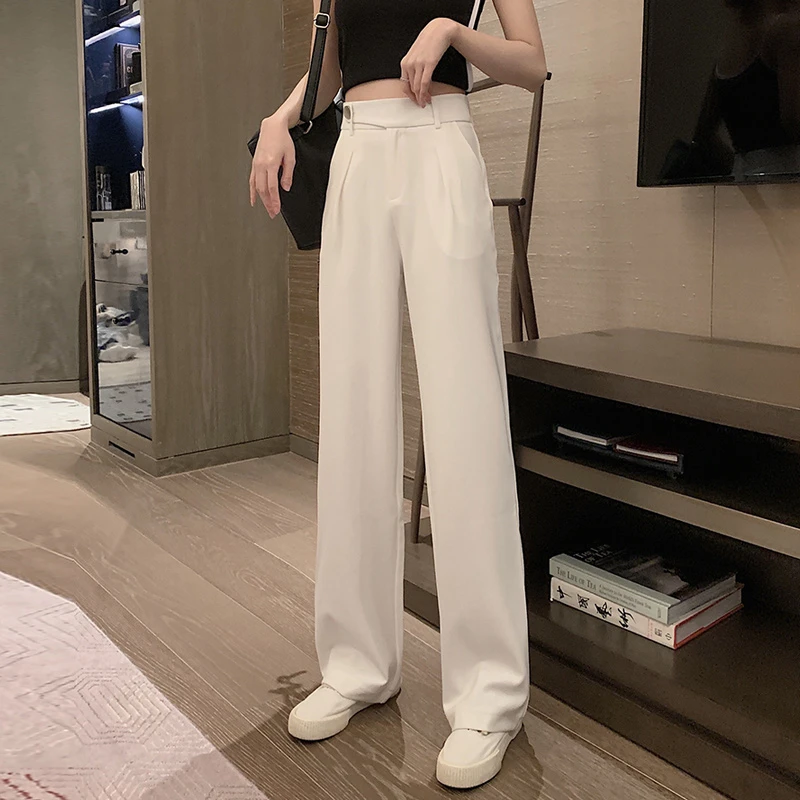 春装阔腿裤西装高腰垂感宽松裤子拖地西装裤MQE-K5898