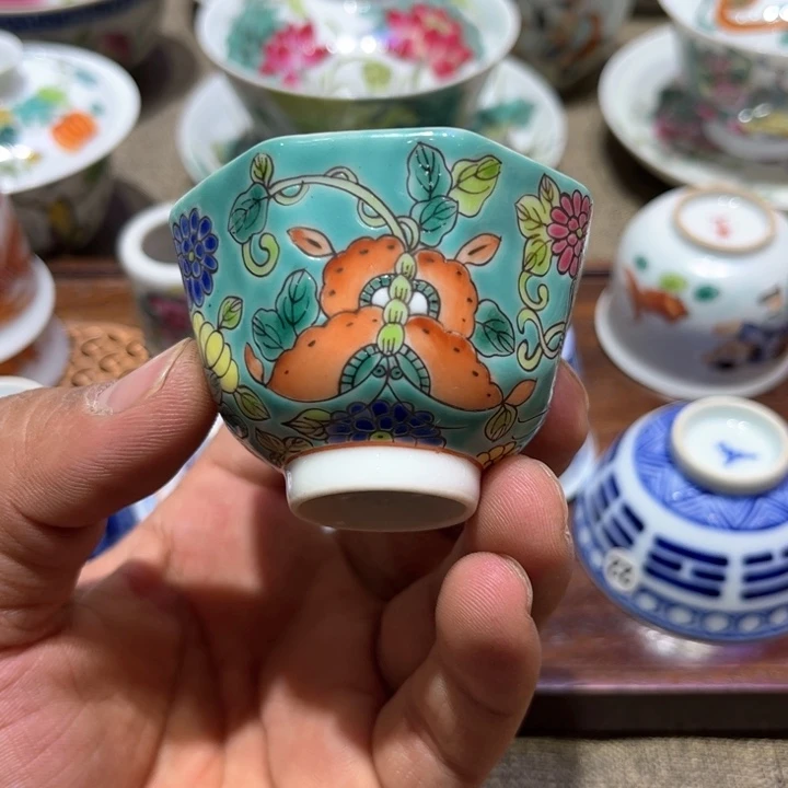 纯手绘精品盖碗杯