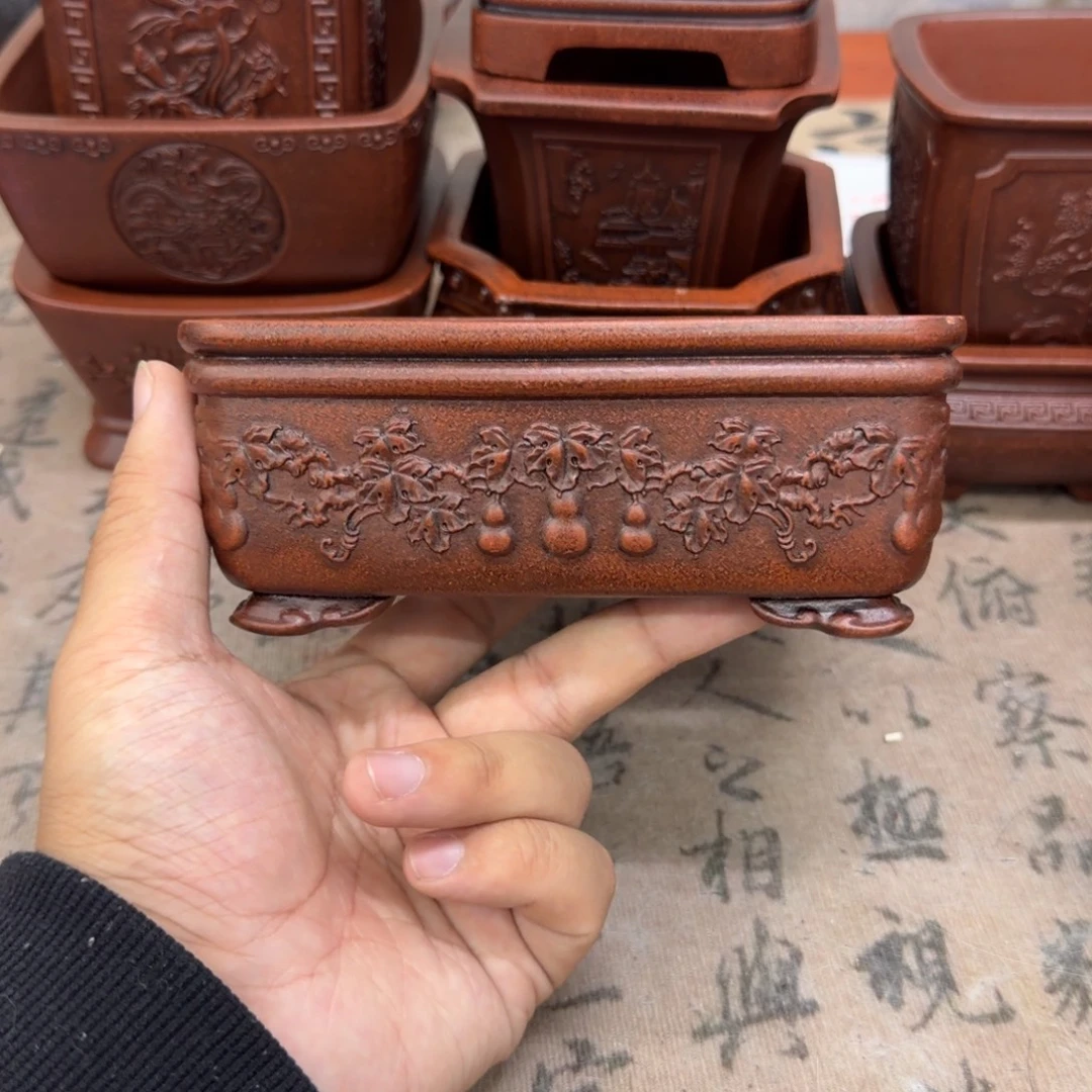 花盆紫砂14x10.5x5内经紫砂花盆