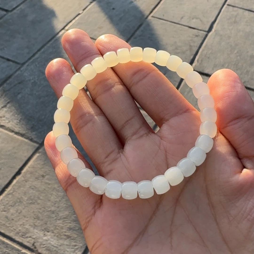 和田玉颈饰未镶嵌白玉直切手串多样性拍一发一