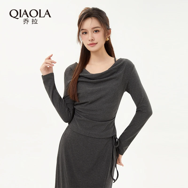 QIAOLA/乔拉【浅墨时光】春夏新款针织舒适休闲风时尚百搭套装预售