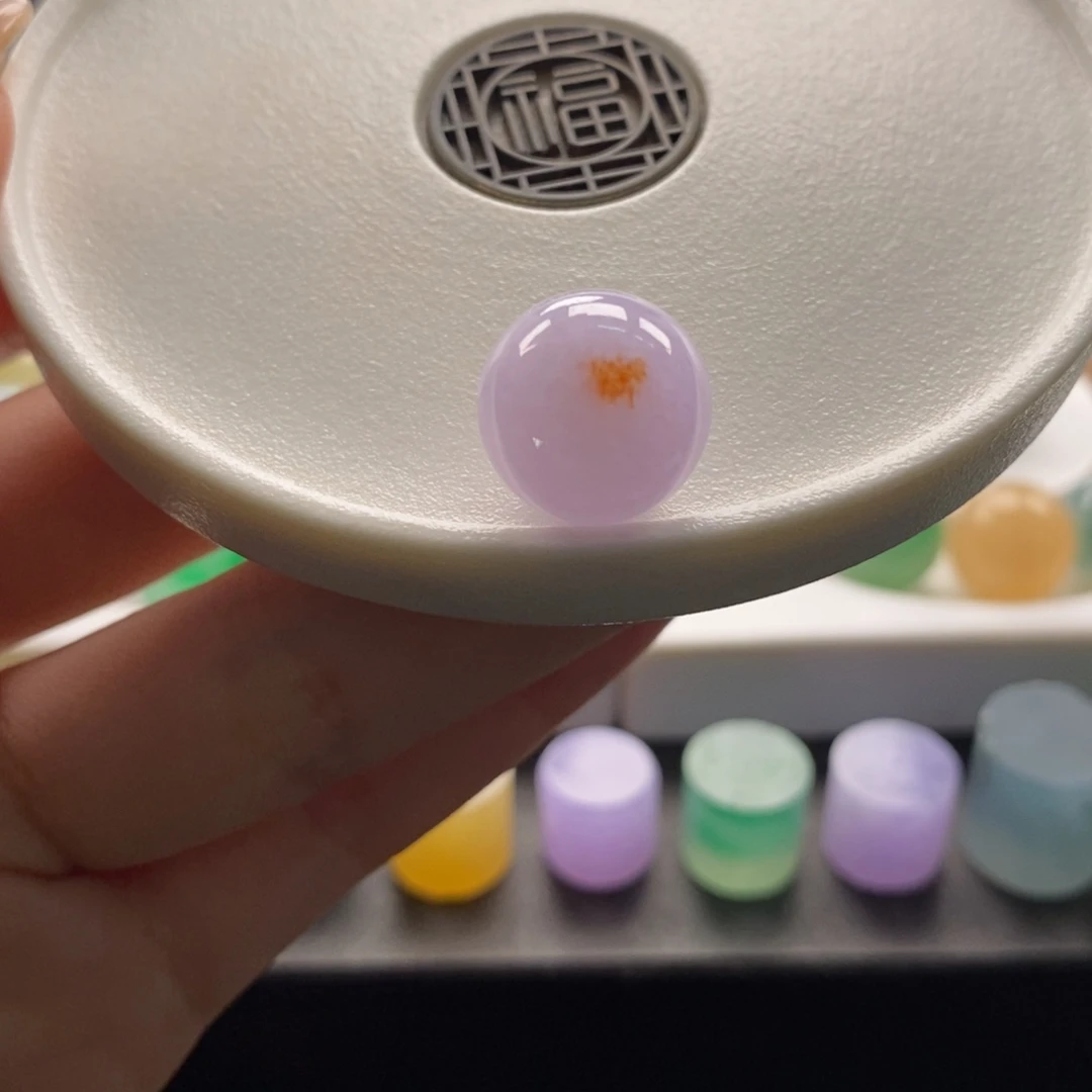 颈饰未镶嵌翡翠粉紫底特色圆珠卡13