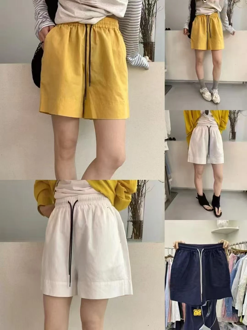 9816#新款时尚松紧腰麻料短裤