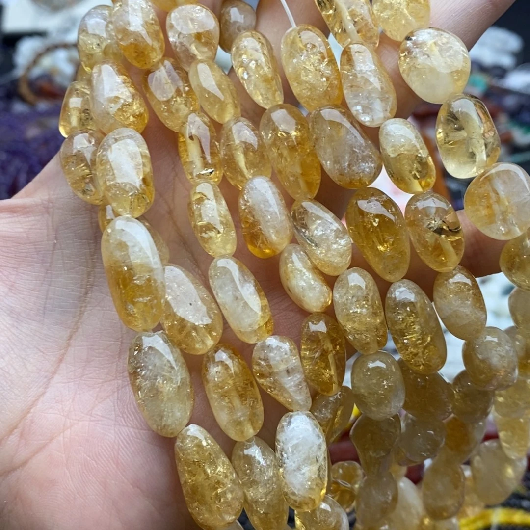 未镶嵌玛瑙/玉髓珠宝半成品一条天然黄塔晶不规则随行