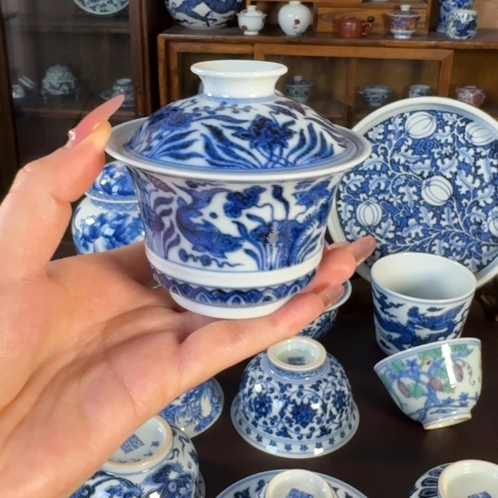 其他鱼藻马蹄岩茶盖碗