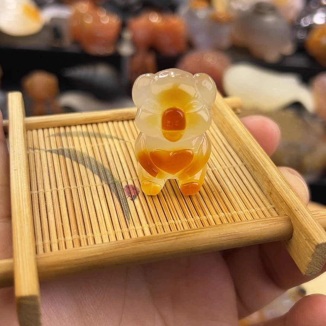 未镶嵌挂件定制玛瑙爱心小猪