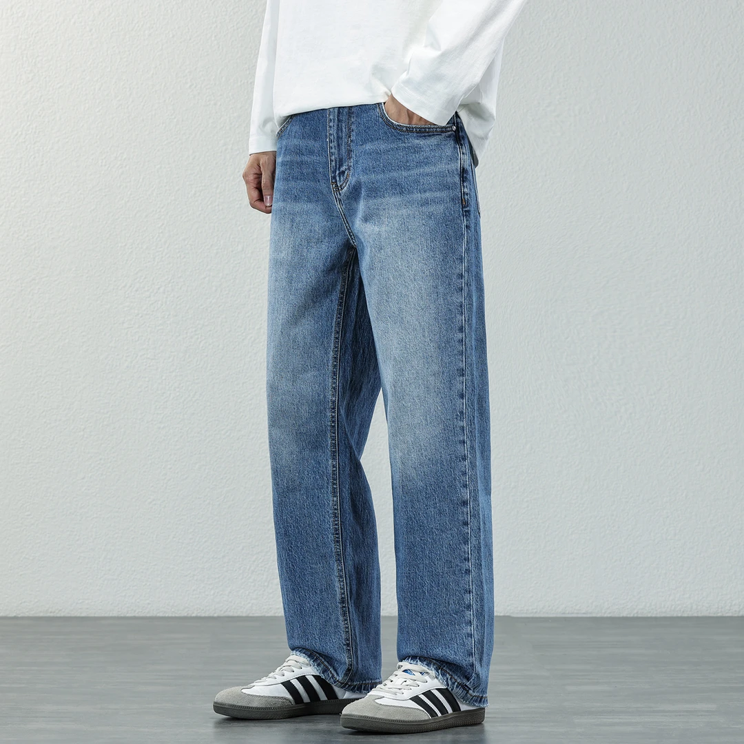 小众设计感牛仔裤男2025秋冬季潮牌痞帅直筒长裤宽松休闲拖地裤子