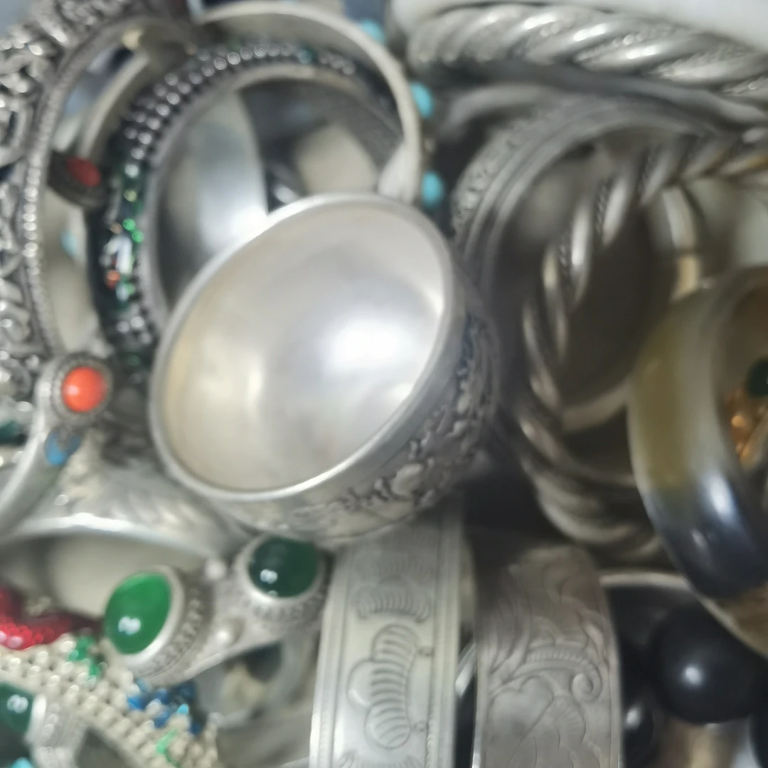 800银手镯 民族风老式手镯 老工艺