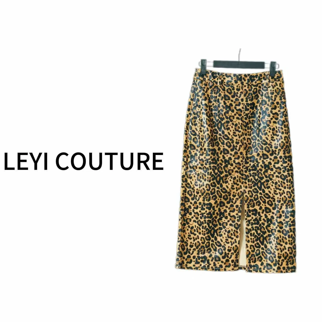 【 LEYI COUTURE】畑畑2025高端气质时尚“直筒豹纹”半裙