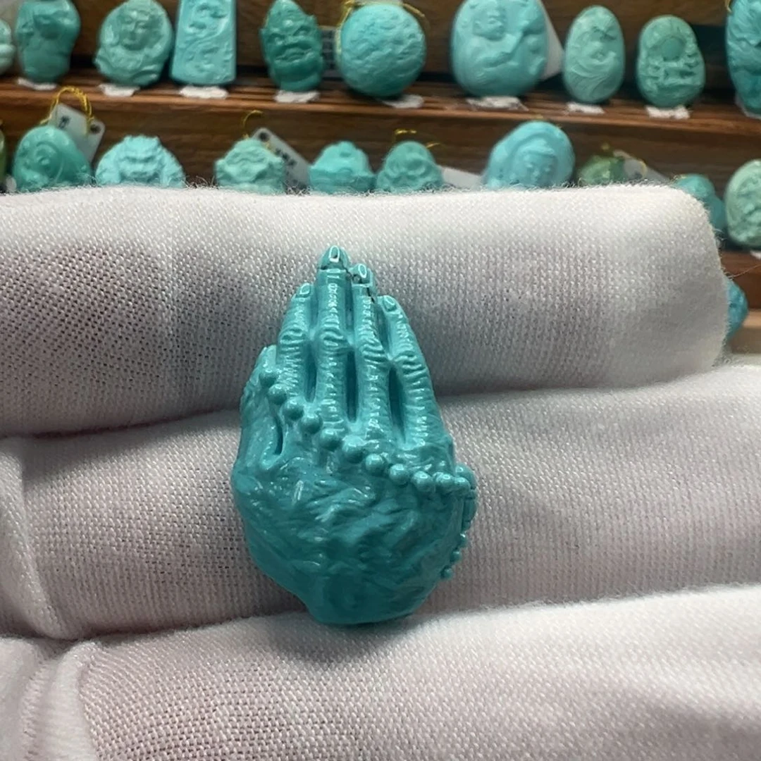 绿松石未镶嵌佛手 17.4mm