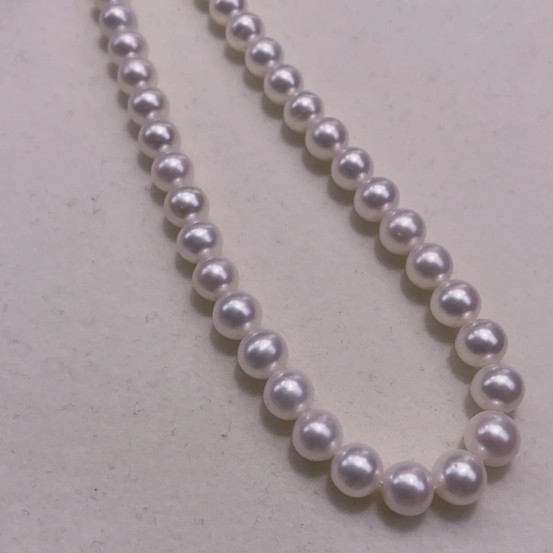 淡水珍珠银S925镶嵌颈饰7/极光冷白澳白丝绸光透亮