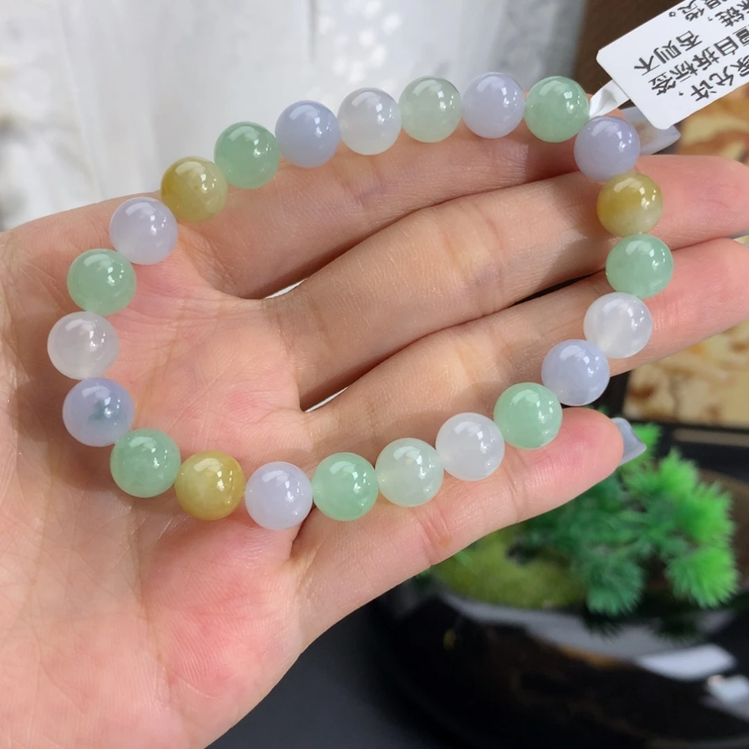 翡翠未镶嵌手串卡7.9冰胶多宝手串