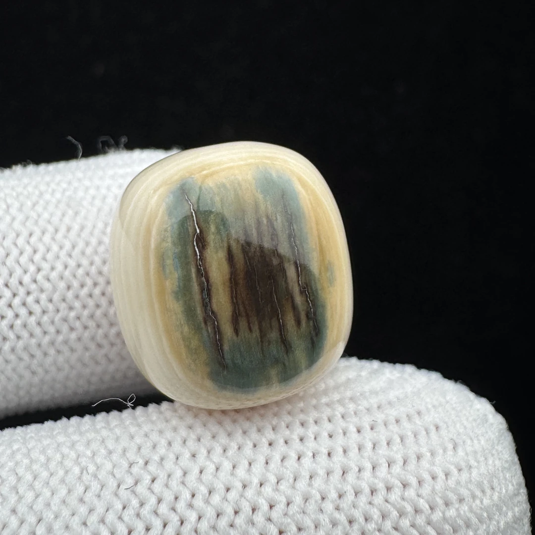 D5884天然猛犸牙 蓝眼睛桶珠14.4*15.6mm支持鉴定 假一罚四