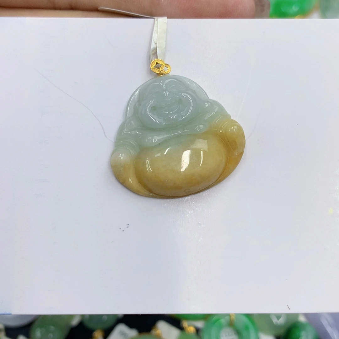 颈饰18K金镶嵌翡翠翡翠