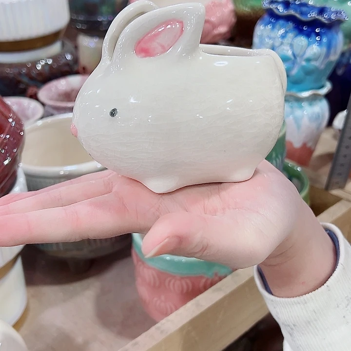 有孔，凑单福利满10元发货陶瓷多肉花盆！