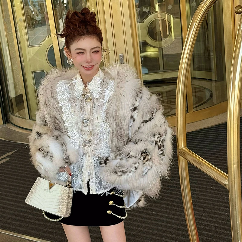 M/Q〔夺目白富美〕高奢貉子毛皮草外套MQ8118