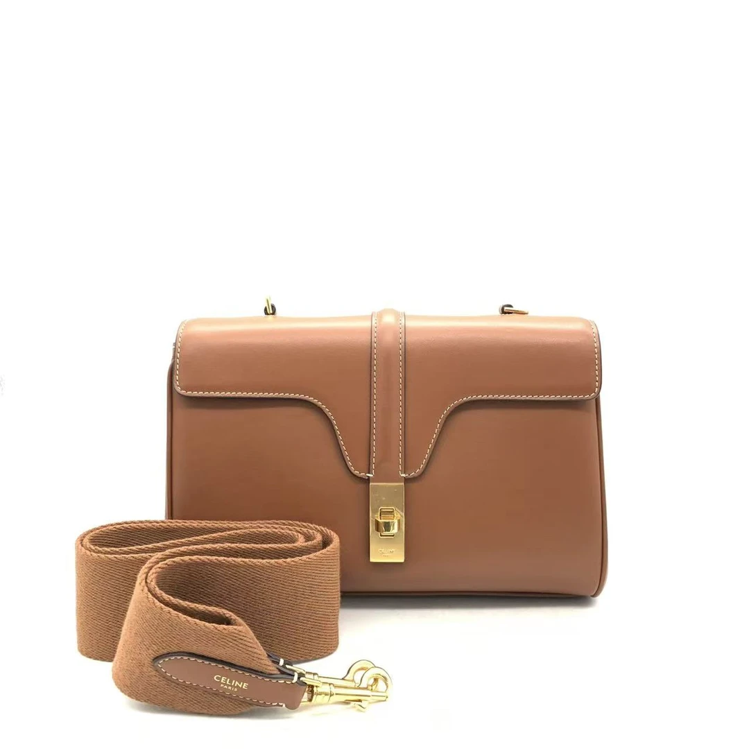 99新 Celine/思琳 【安则专属】焦糖色邮差包