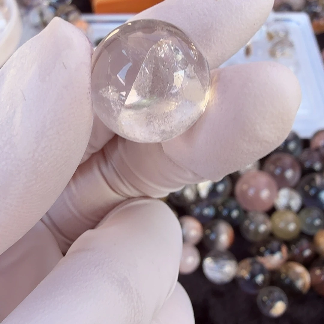 纯***螂珠宝半成品未镶嵌水晶16,2mm晶中晶定制不退货