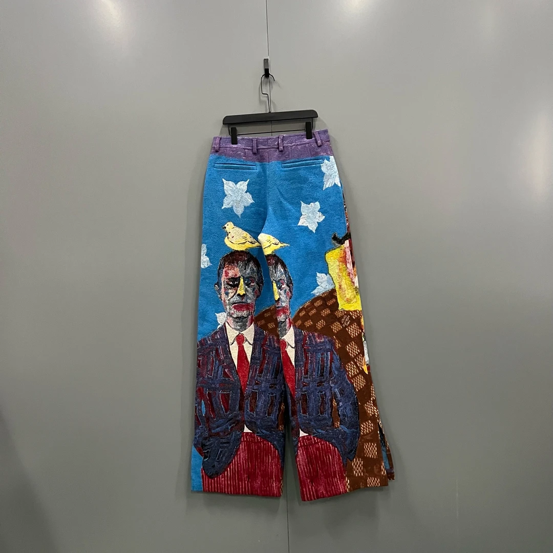 未使用 LouisVuitton/路易威登 y21  涂鸦抽象人物长 48码/012915