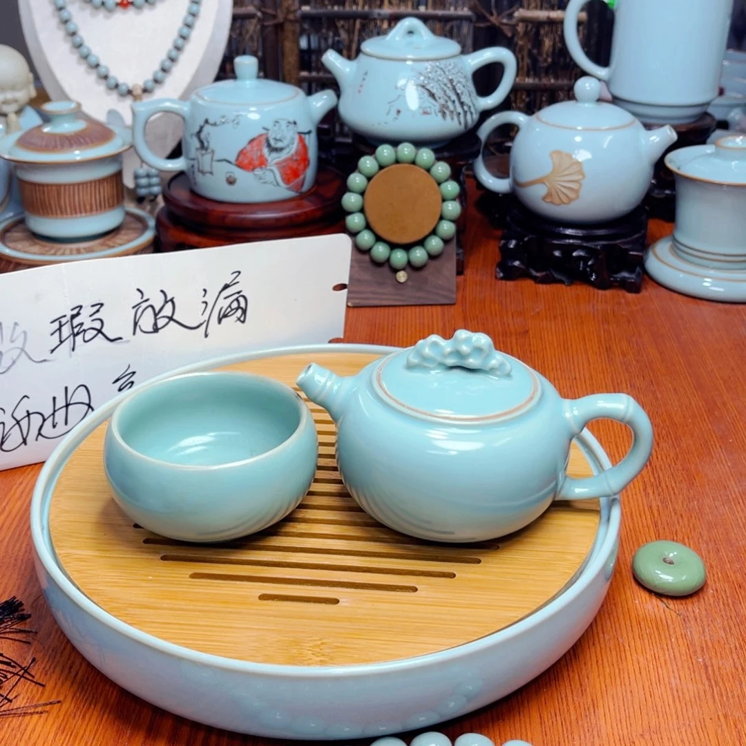 【闪购商品】河南汝瓷原产地，茶器，手串，花瓶大全