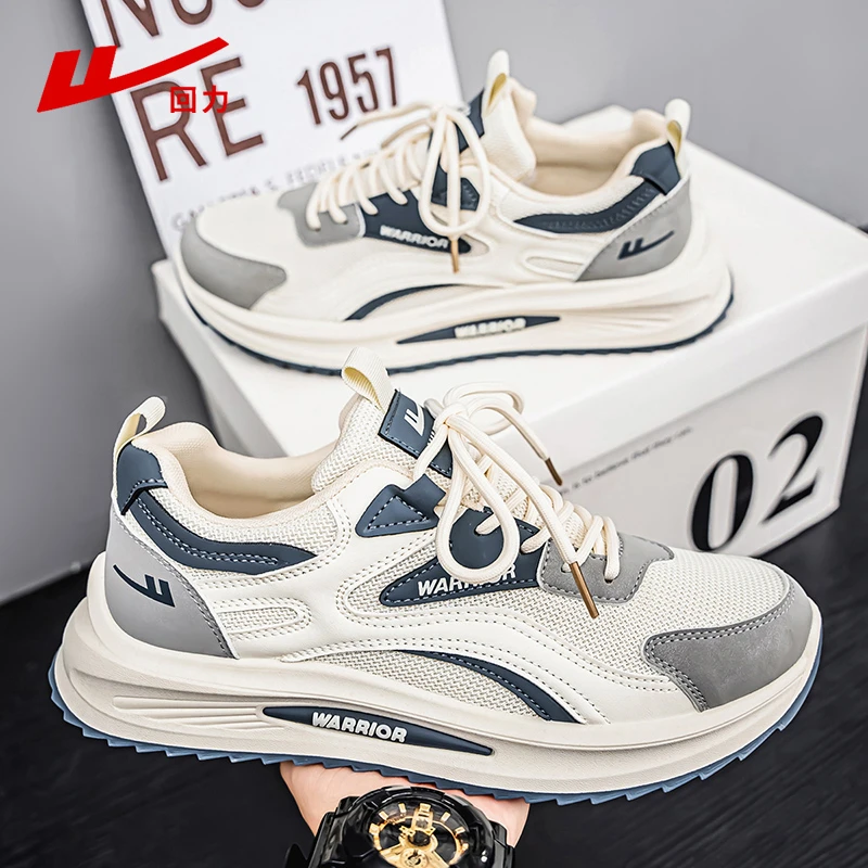 回力男鞋小白老爹鞋子2025新款男士透气网面运动鞋防滑软底开车鞋