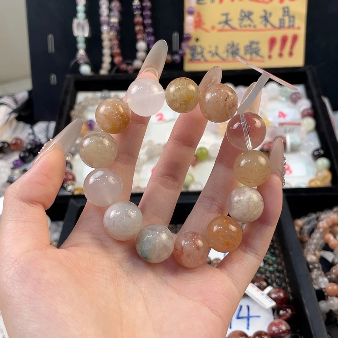 水晶手串未镶嵌彩幽灵