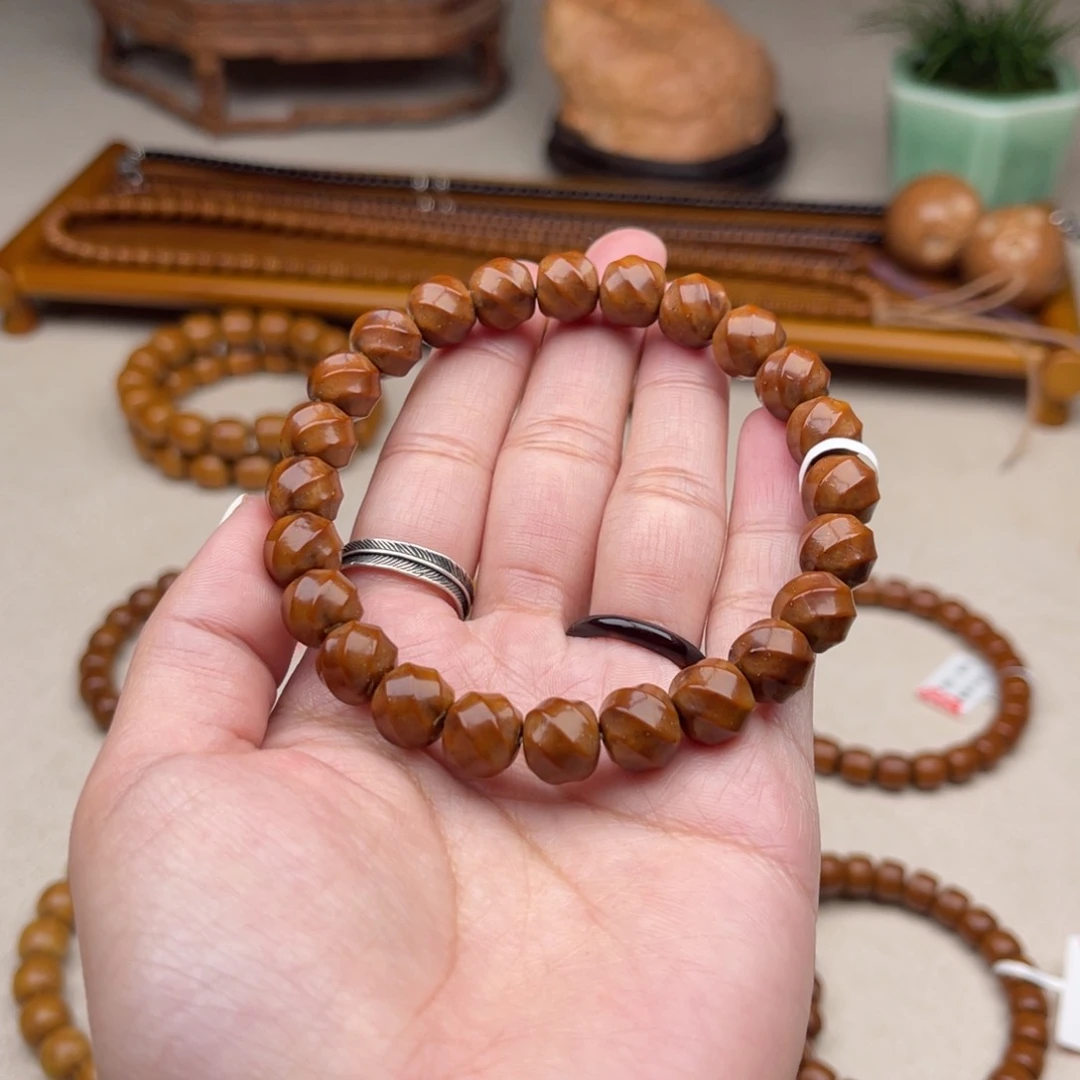 紫金鼠手串道*10实心喜旋珠