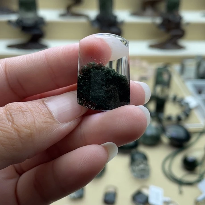 颈饰未镶嵌水晶绿幽灵聚宝盆吊坠定制