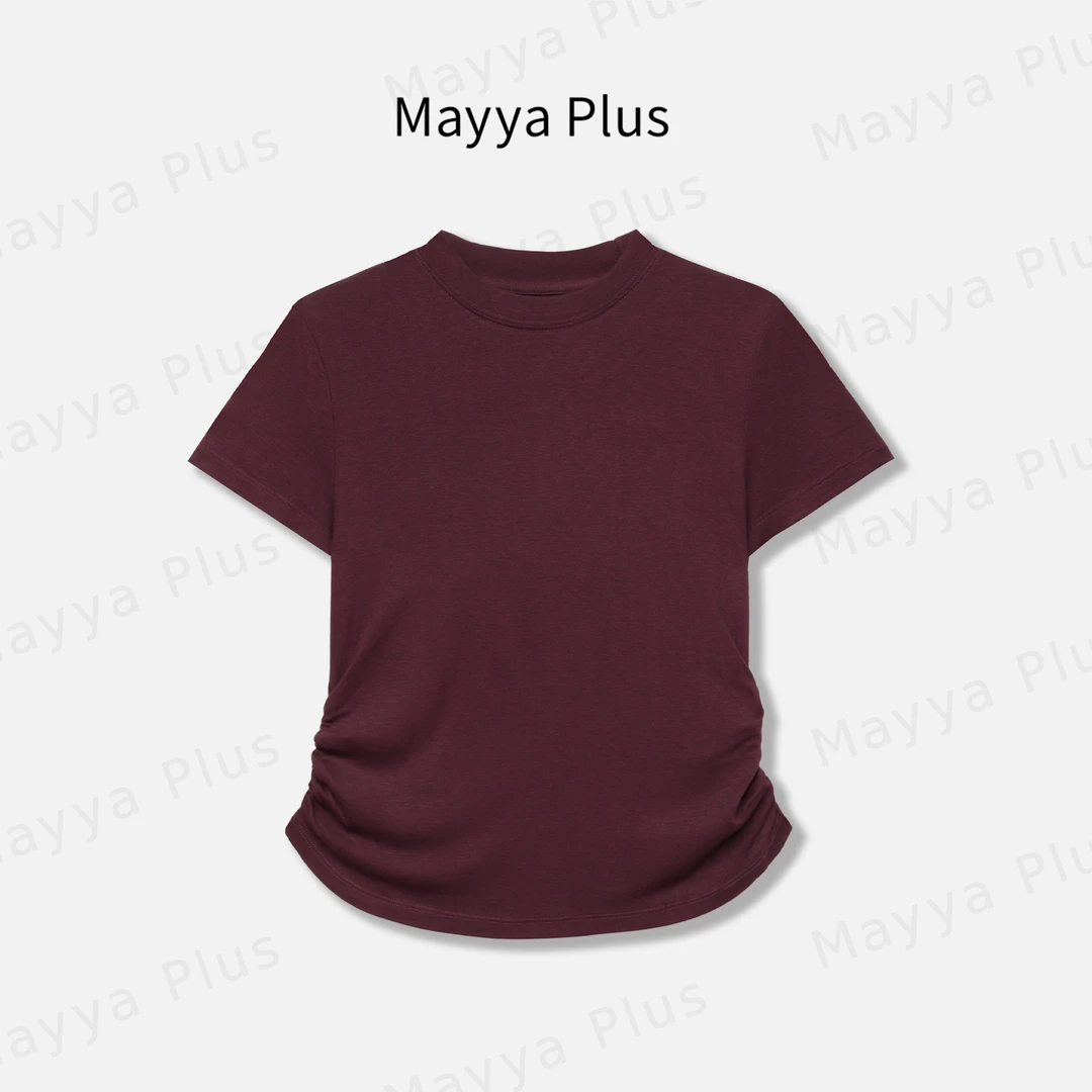 【柔柔T】Mayya Plus韩系简约收腰内搭短袖百搭圆领T恤上衣32536396