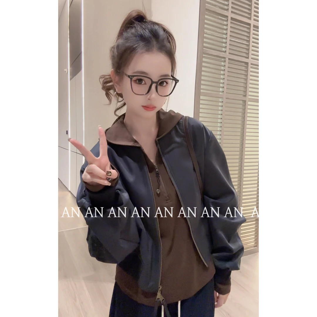 【机能少女】B8057秋季新款宽松洋气复古小个子百搭棒球服外套