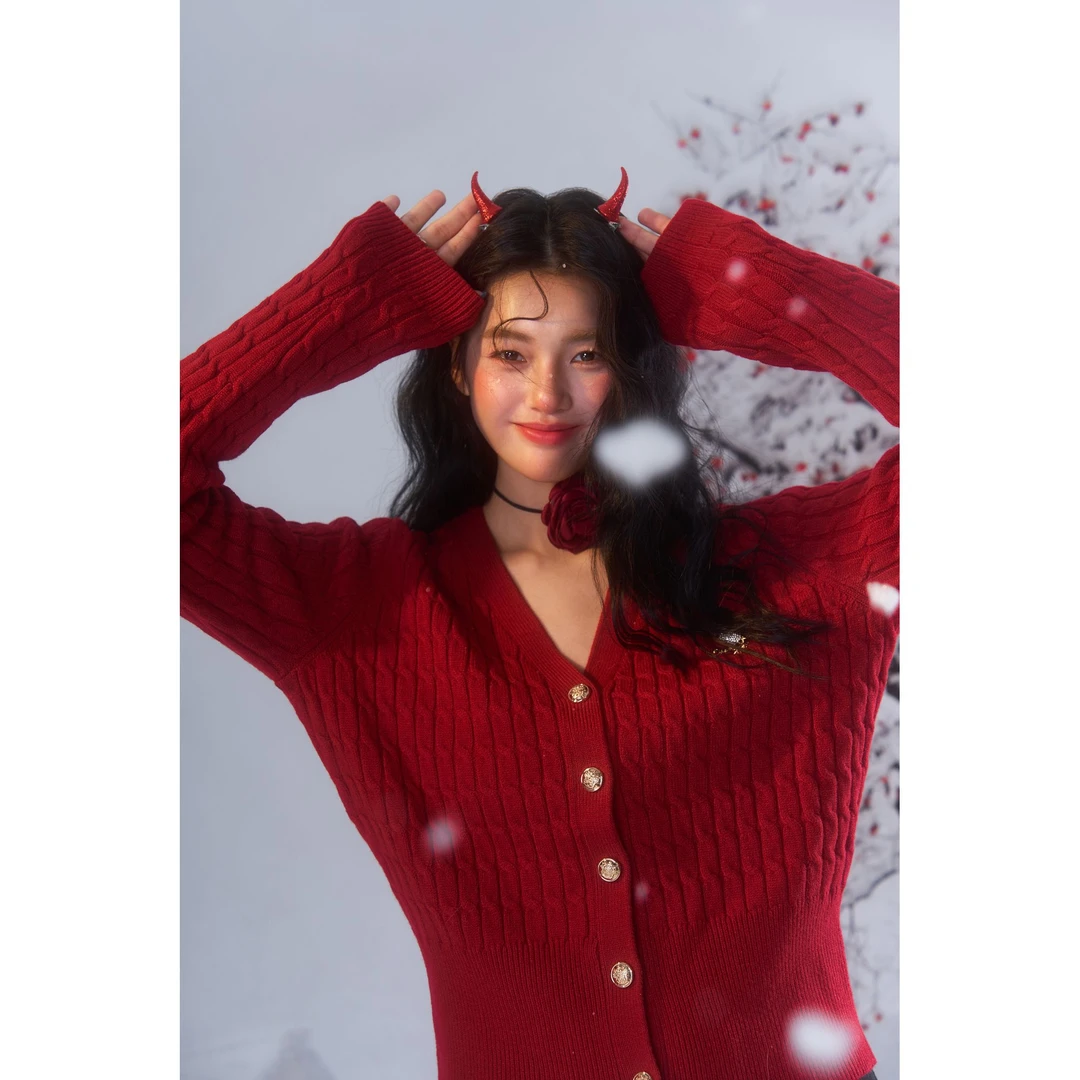 DUBZZY【萤火星光】潮牌设计师重工坑条纹毛织开衫上衣女M118S24Z