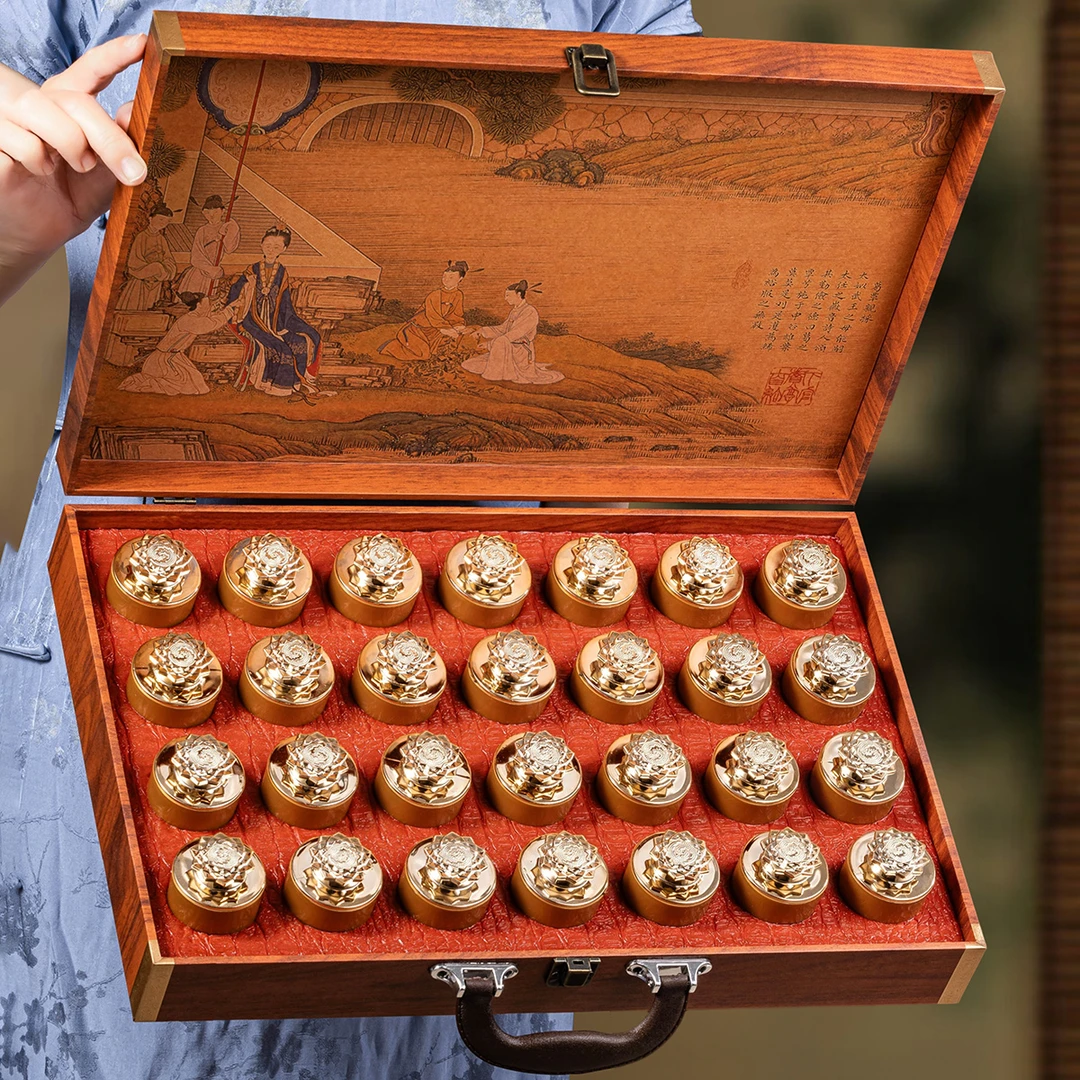 过节中秋送礼送长辈 红茶金骏眉茶叶 28小罐装精美木纹手提礼盒装