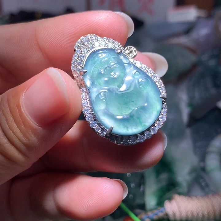 翡翠颈饰未镶嵌保真天然A货翡翠