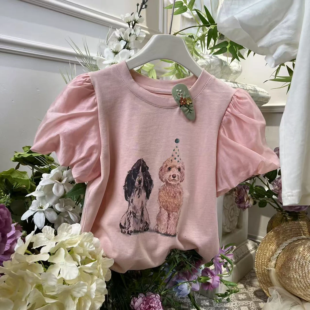 桔寄橘寄juji•25夏款上新【童梦小狗】法式上衣卡通动漫童季X8638