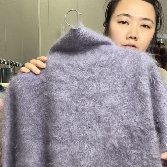 浅紫色堆堆领加厚一件