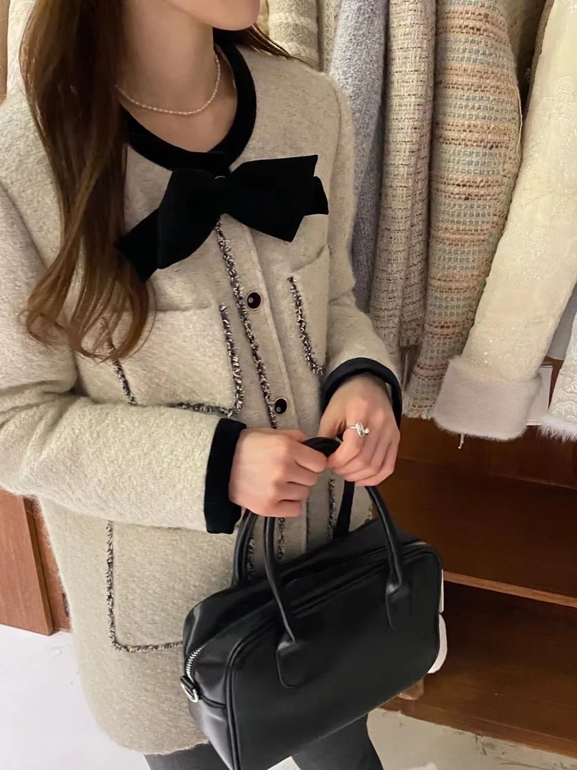 恩熙·气质名媛蝴蝶结小香连衣裙56915