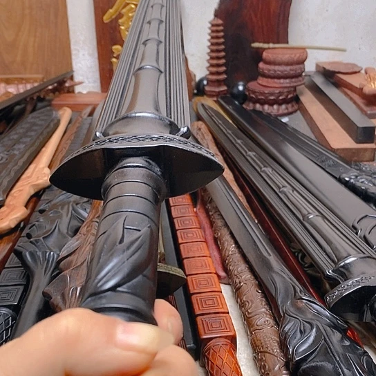 黑檀木做旧一米青竹风云